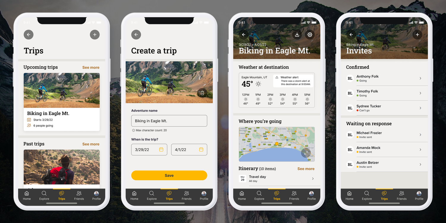 Creating and coordinating a group trip.