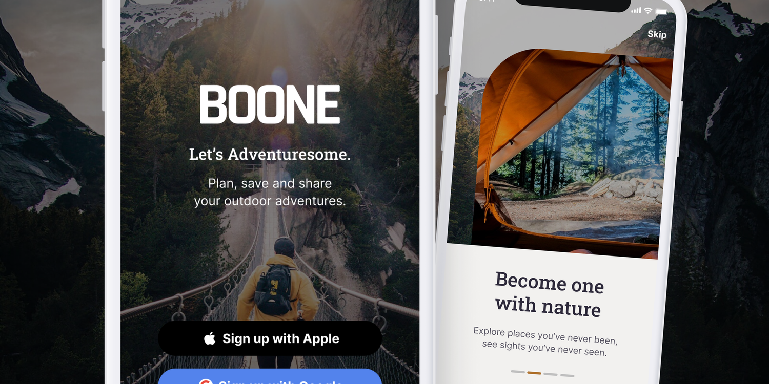 Home screen for discovering adventures.