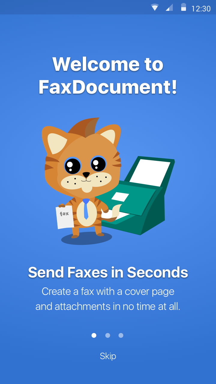 Onboarding, fronted by the product's mascot.