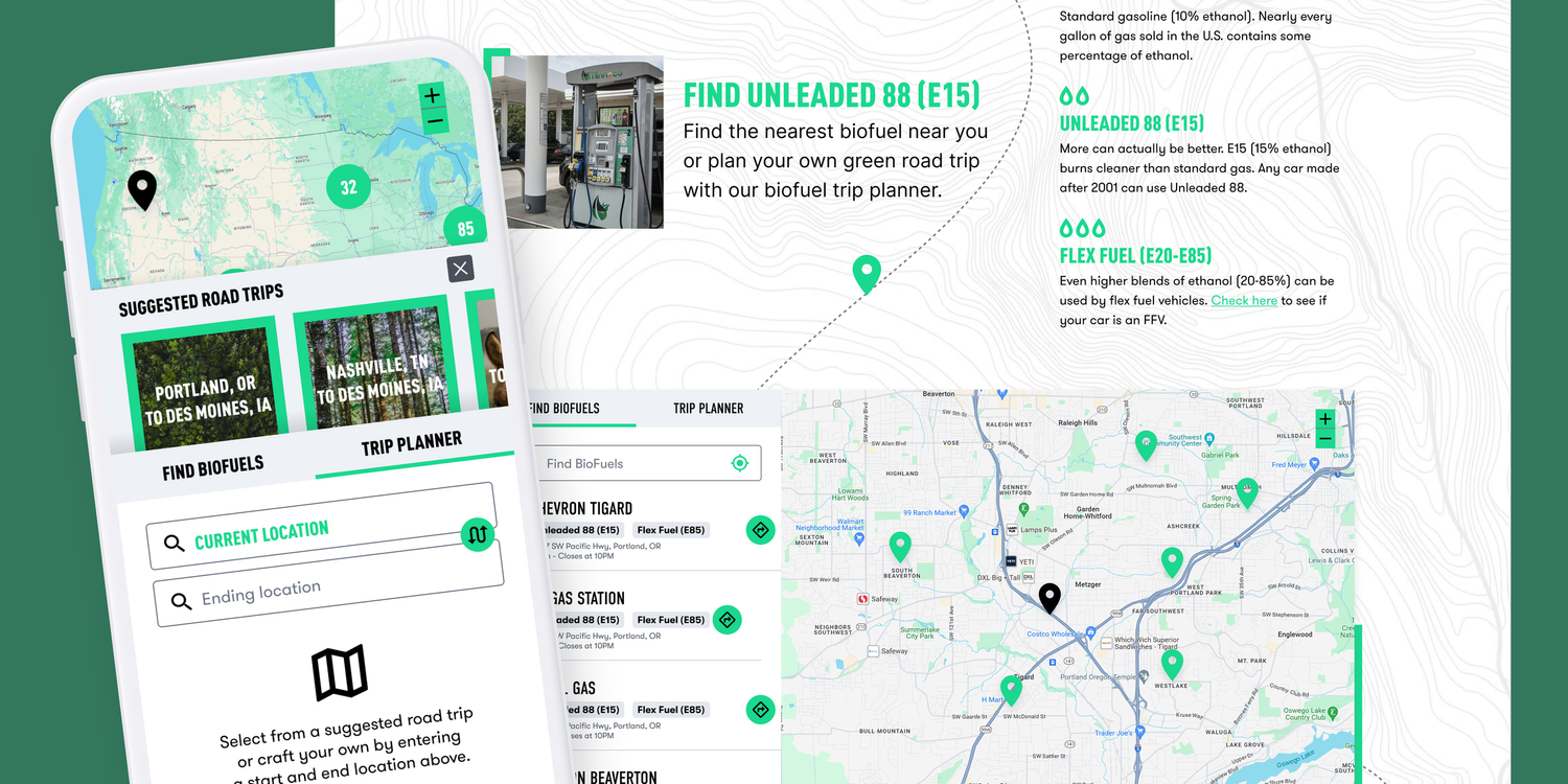 Biofuel station finder map.