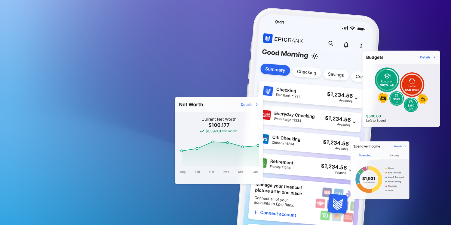Flutter mobile banking dashboard.