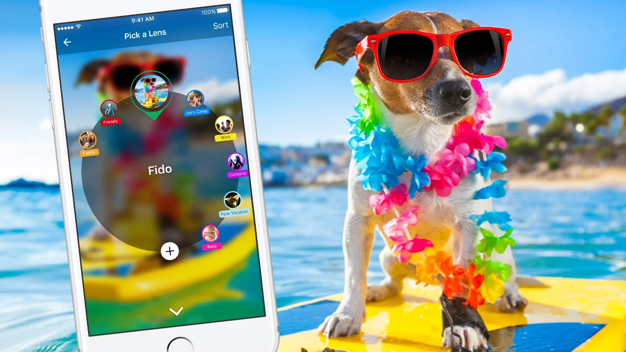 Picking the Fido lens, with the ring and the photographs it is organizing.